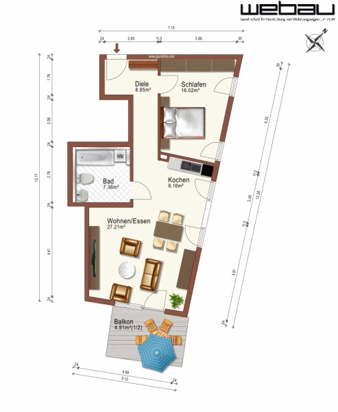 Grundrissplan Wohnung Freising
