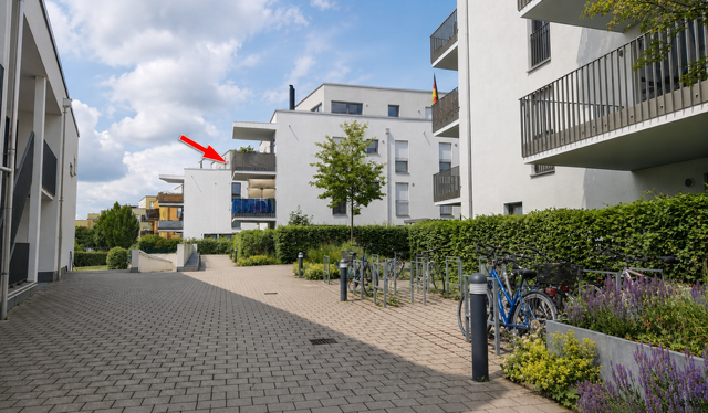 Aussen SW Ansicht Wohnung Freising